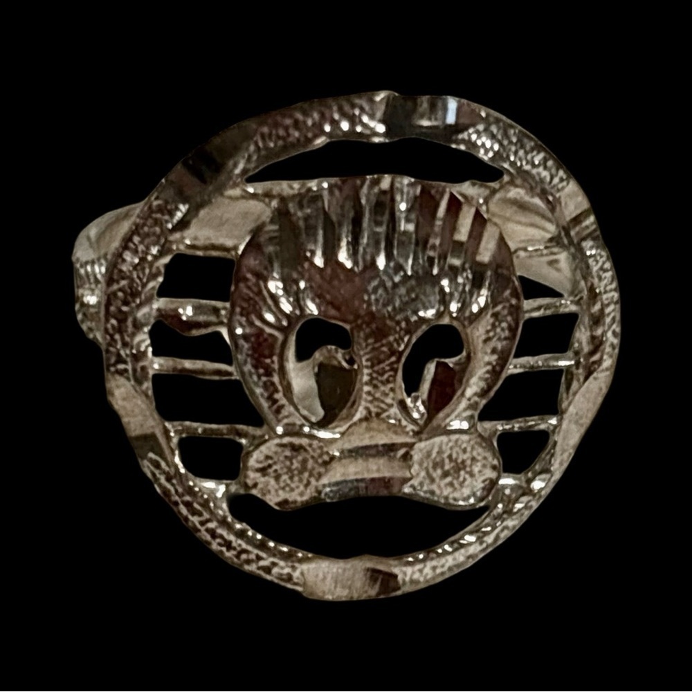 Tweety bird sterling silver ring size 6.25